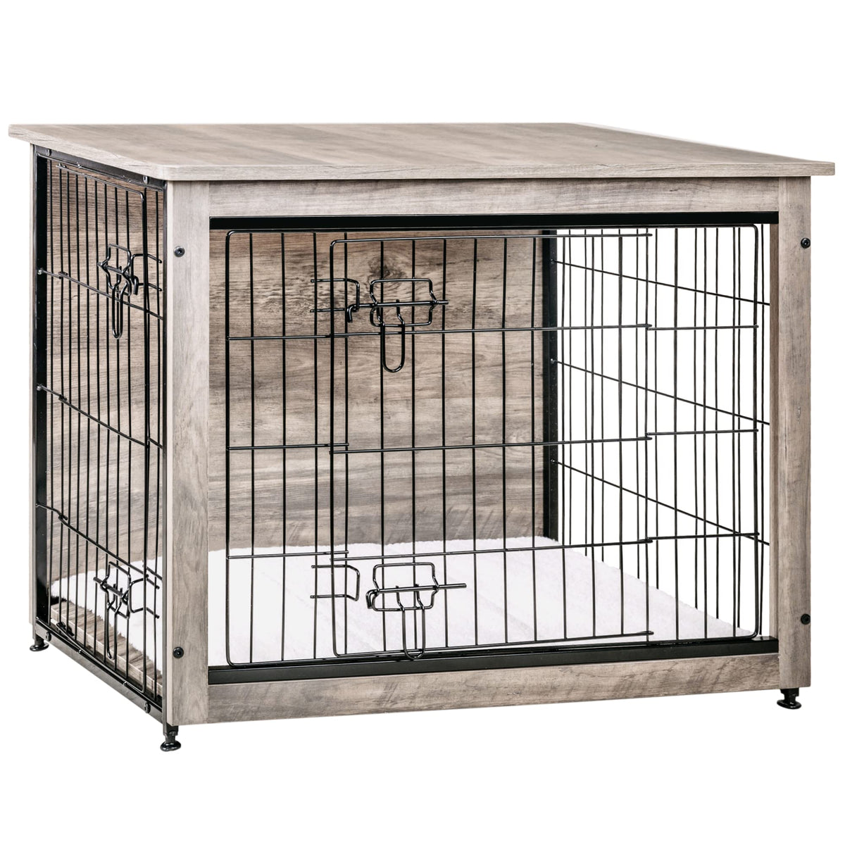 Dwanton dog crate furniture interior with cushion for cozy naps