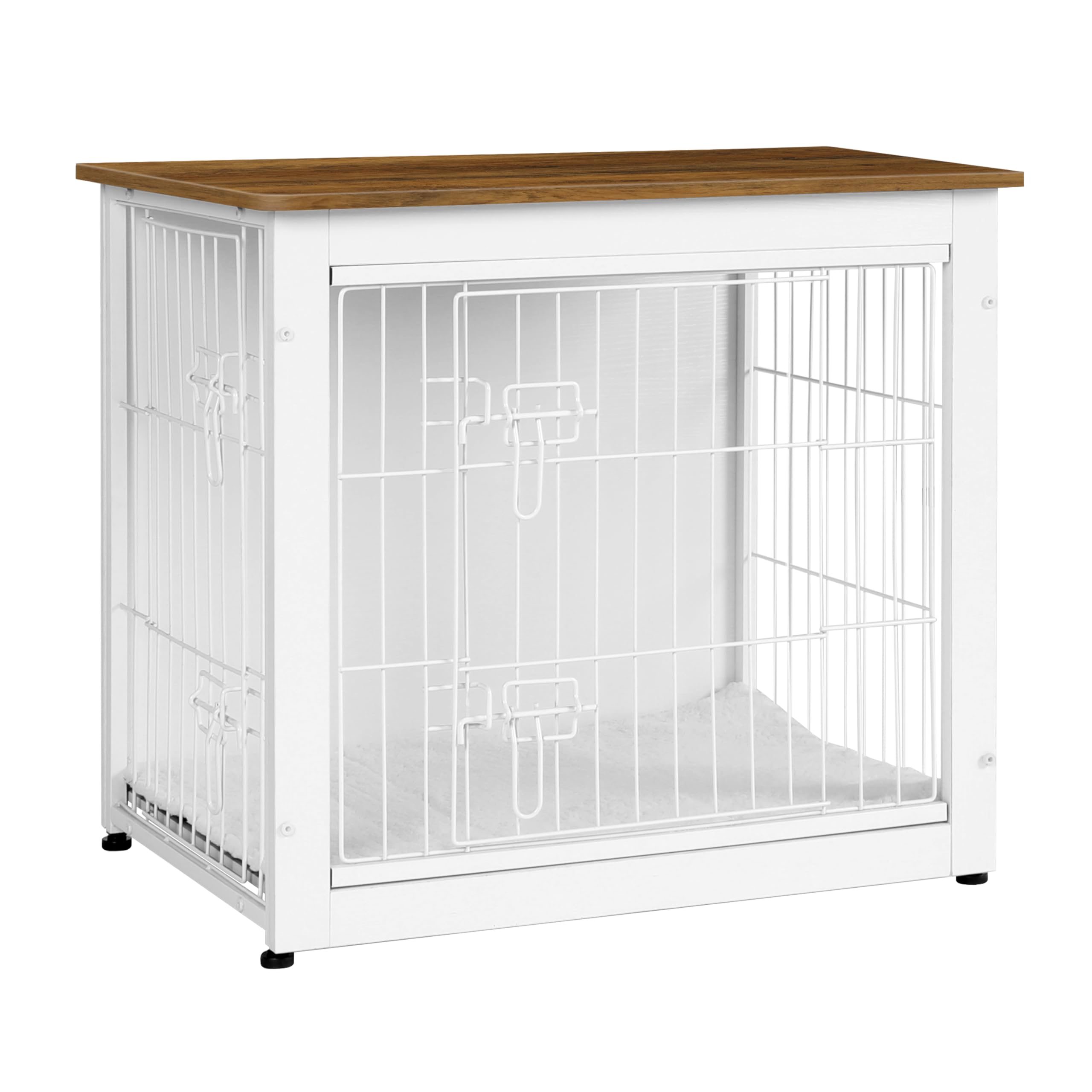 Dwanton dog crate furniture with cushion inside offers cozy crate comfort and decor-friendly integration.