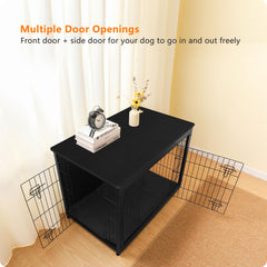 Dwanton dog crate furniture cushion inside highlights cozy sleep space.