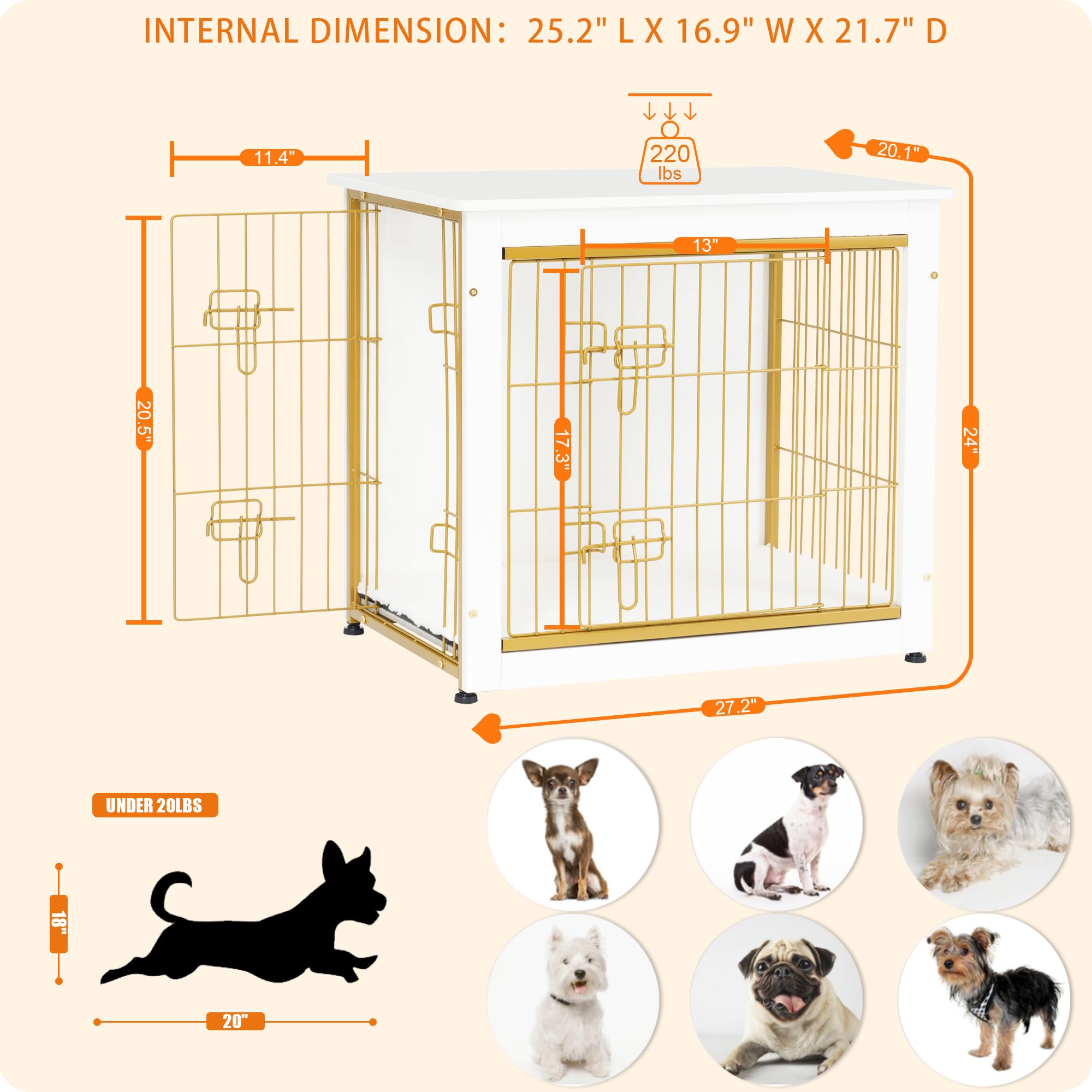 Dwanton dog crate furniture cushion inside provides cozy sleep for dogs