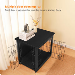 Dwanton dog crate furniture double doors open for easy, stress-free pet access and cleanup.