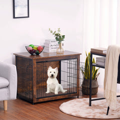 Dwanton kennel table with double doors demonstrates easy access for pets.