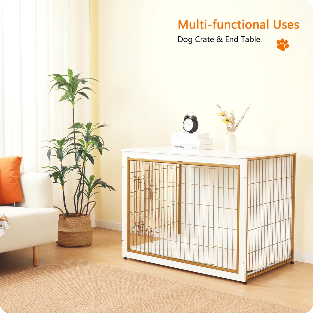 Dwanton dog crate furniture with double doors for easy pet access