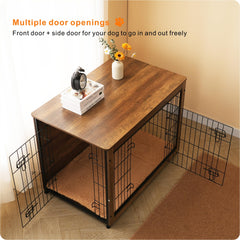DWANTON kennel table with double doors for easy pet entry and tidy inside.