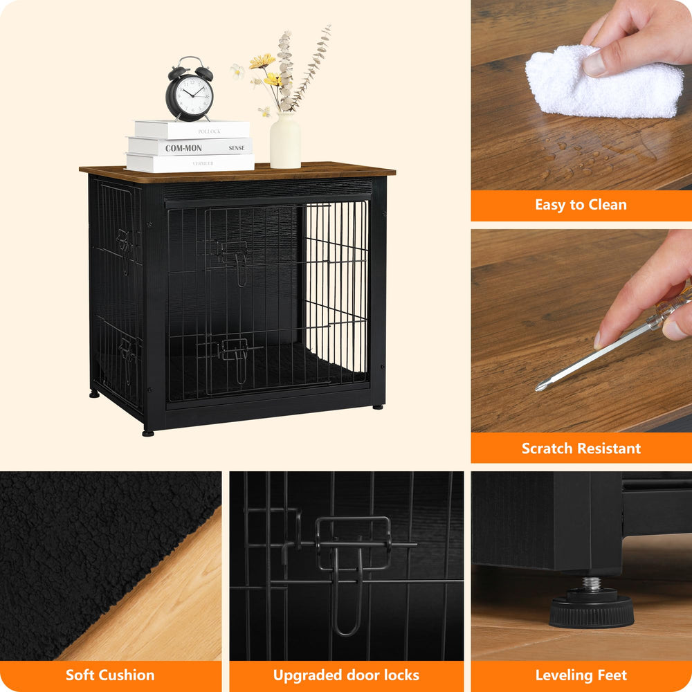 Dwanton dog crate furniture sturdy design supports daily use in living rooms.