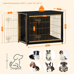 Dwanton crate with front double doors for easy pet entry and cleaning