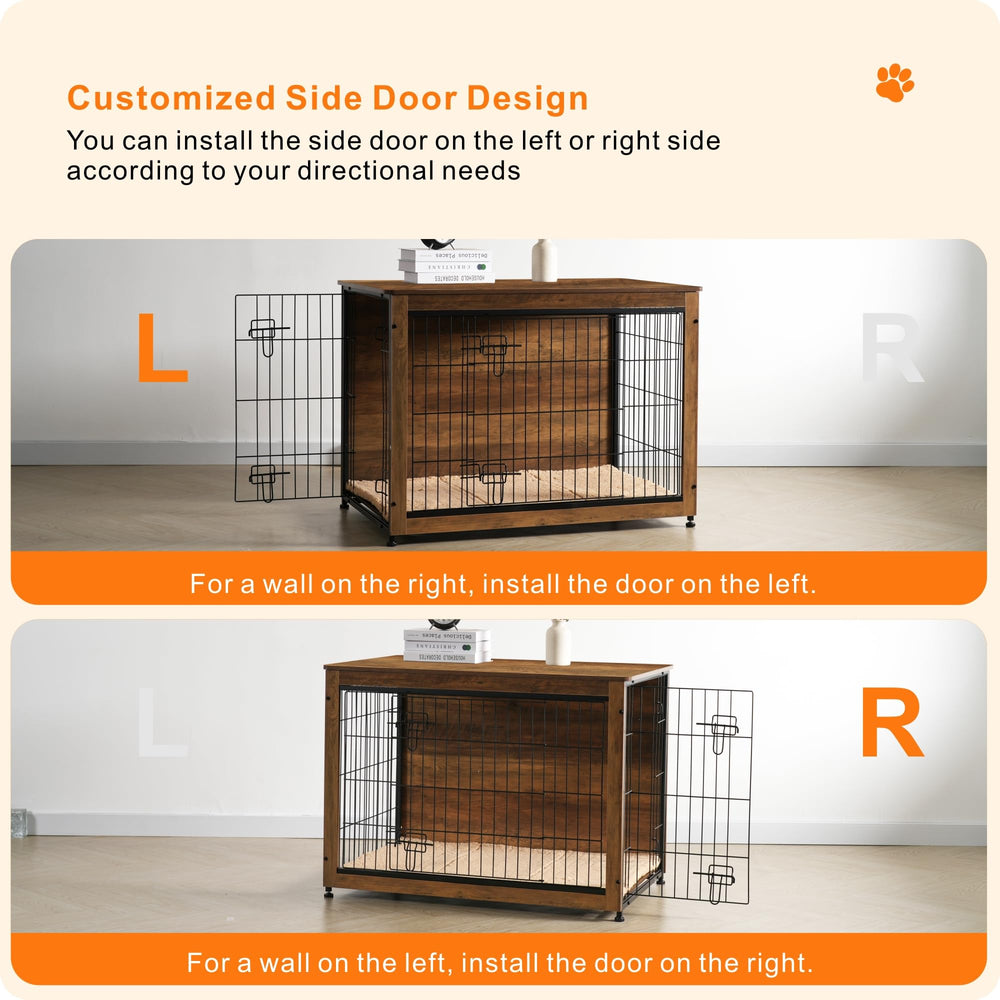 DWANTON dog crate furniture in living room setup demonstrates multipurpose use.
