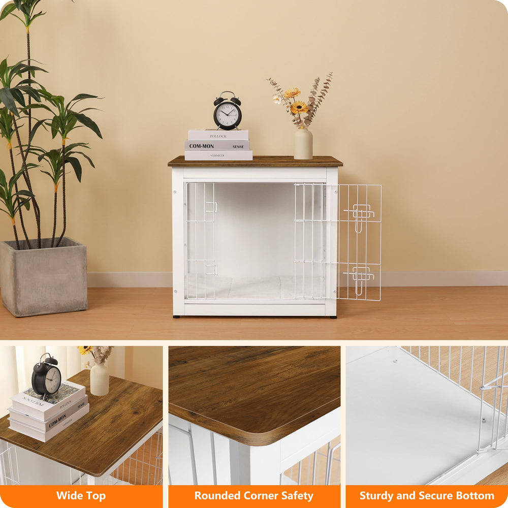 Dwanton uses particleboard and wire for durable, chew-resistant construction.