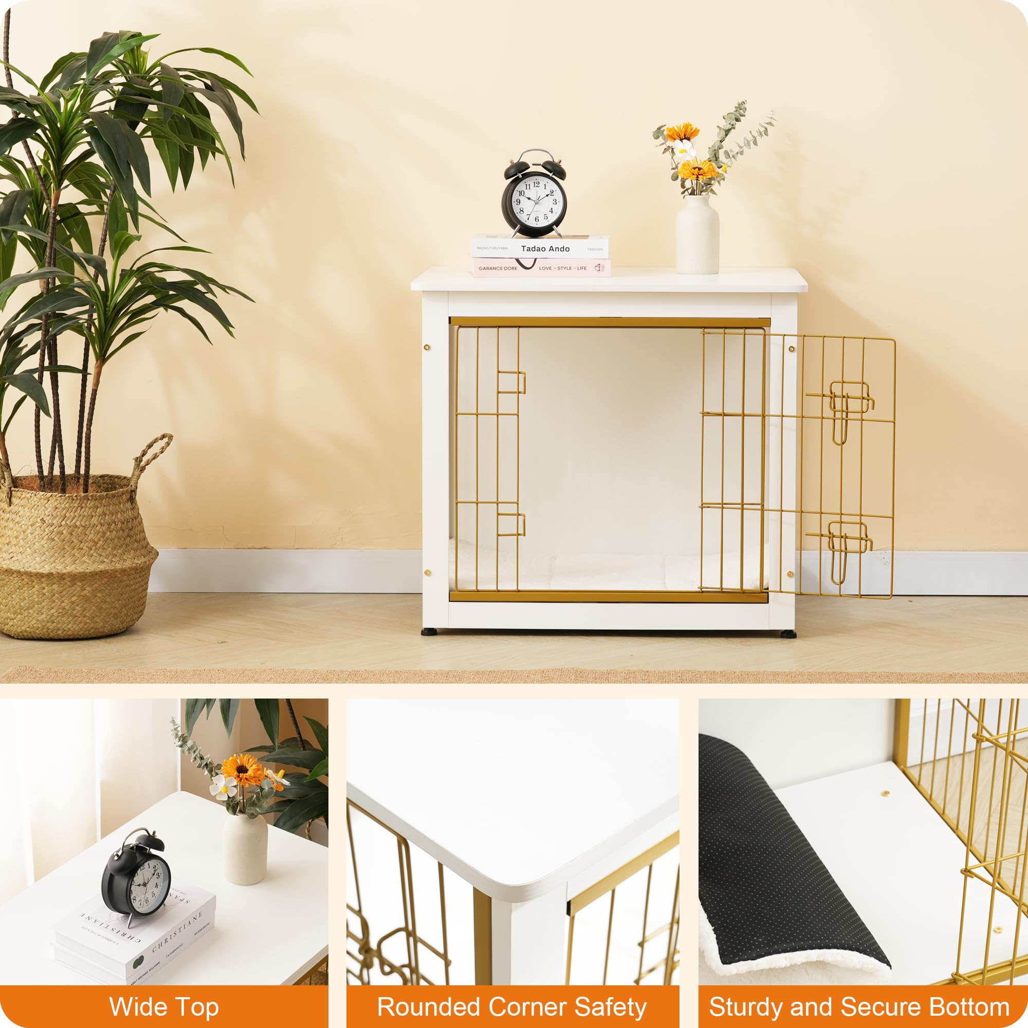 Dwanton dog crate furniture particleboard construction delivers chew-resistant, long-lasting use