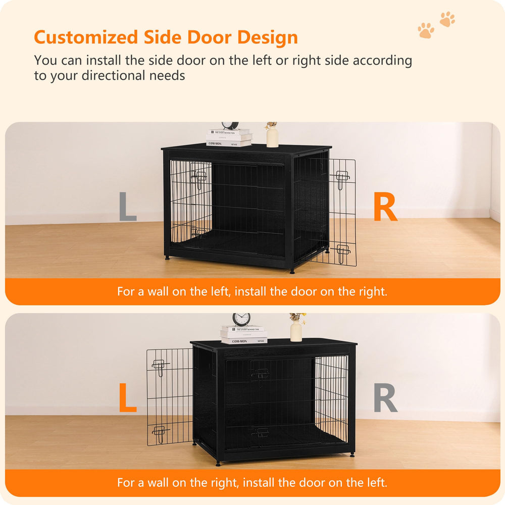Dwanton dog crate furniture side-table top offers versatile surface for decor and lamps.