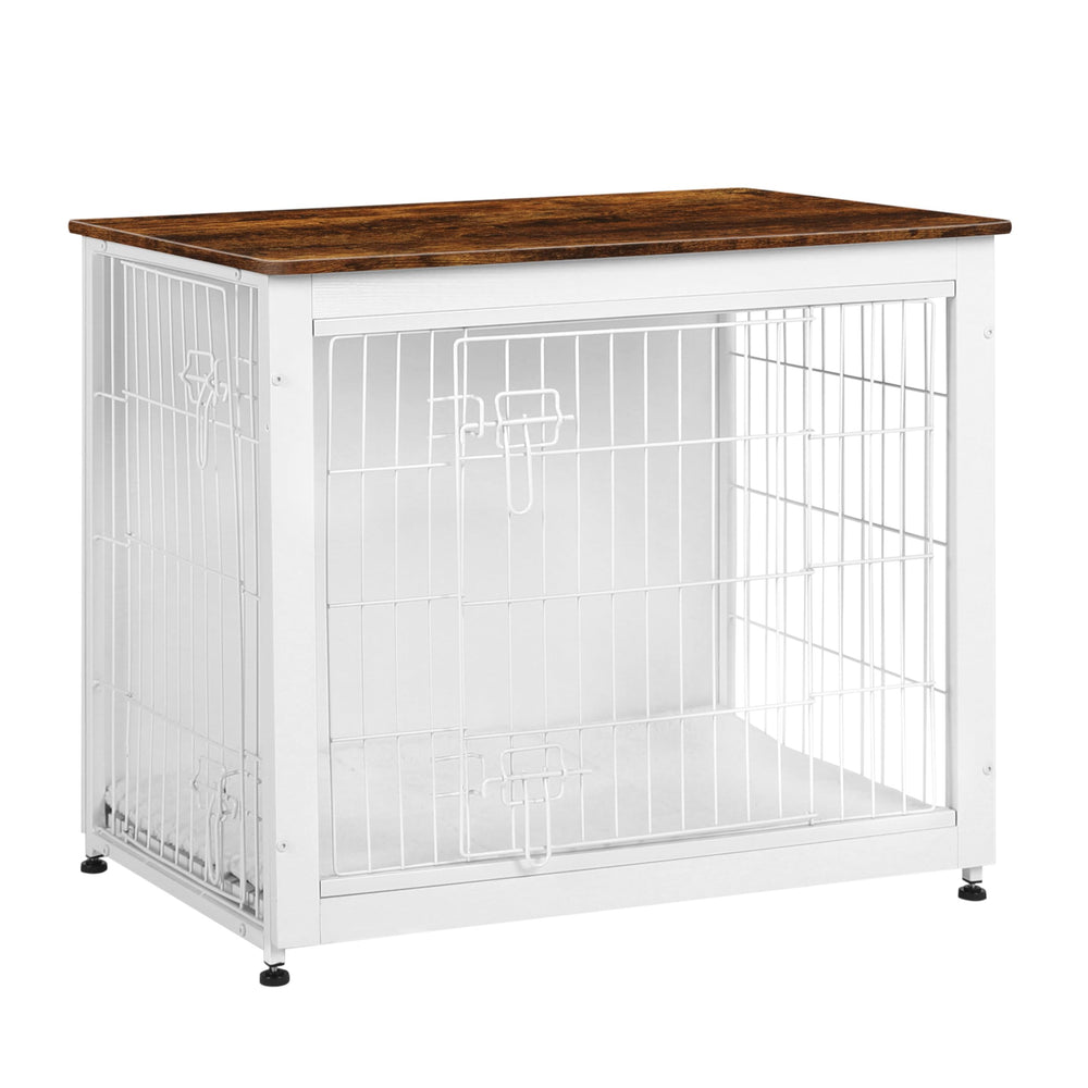 Dwanton dog crate furniture side table view highlights space-saving design and sturdy top