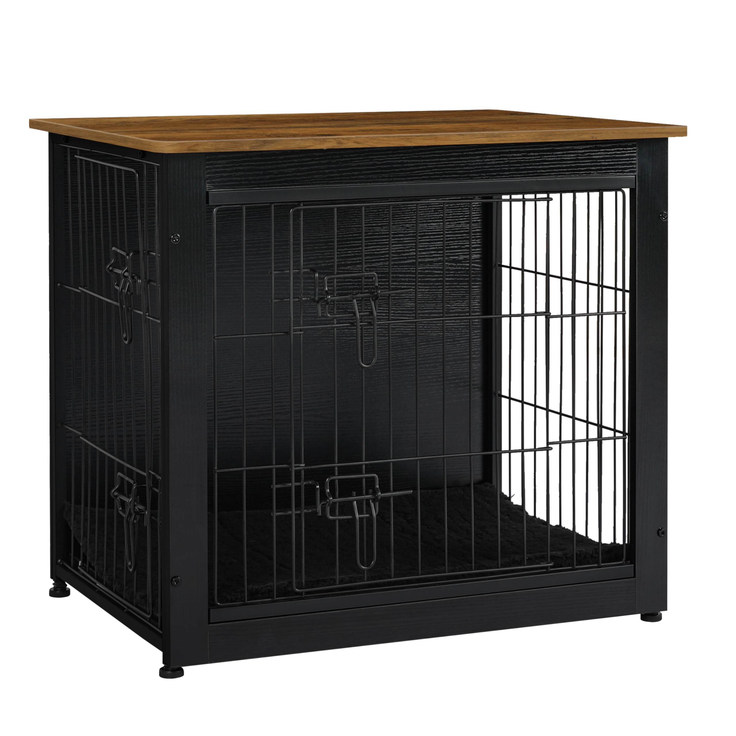 Dwanton dog crate furniture side table blends decor and crate function for space-saving organization.