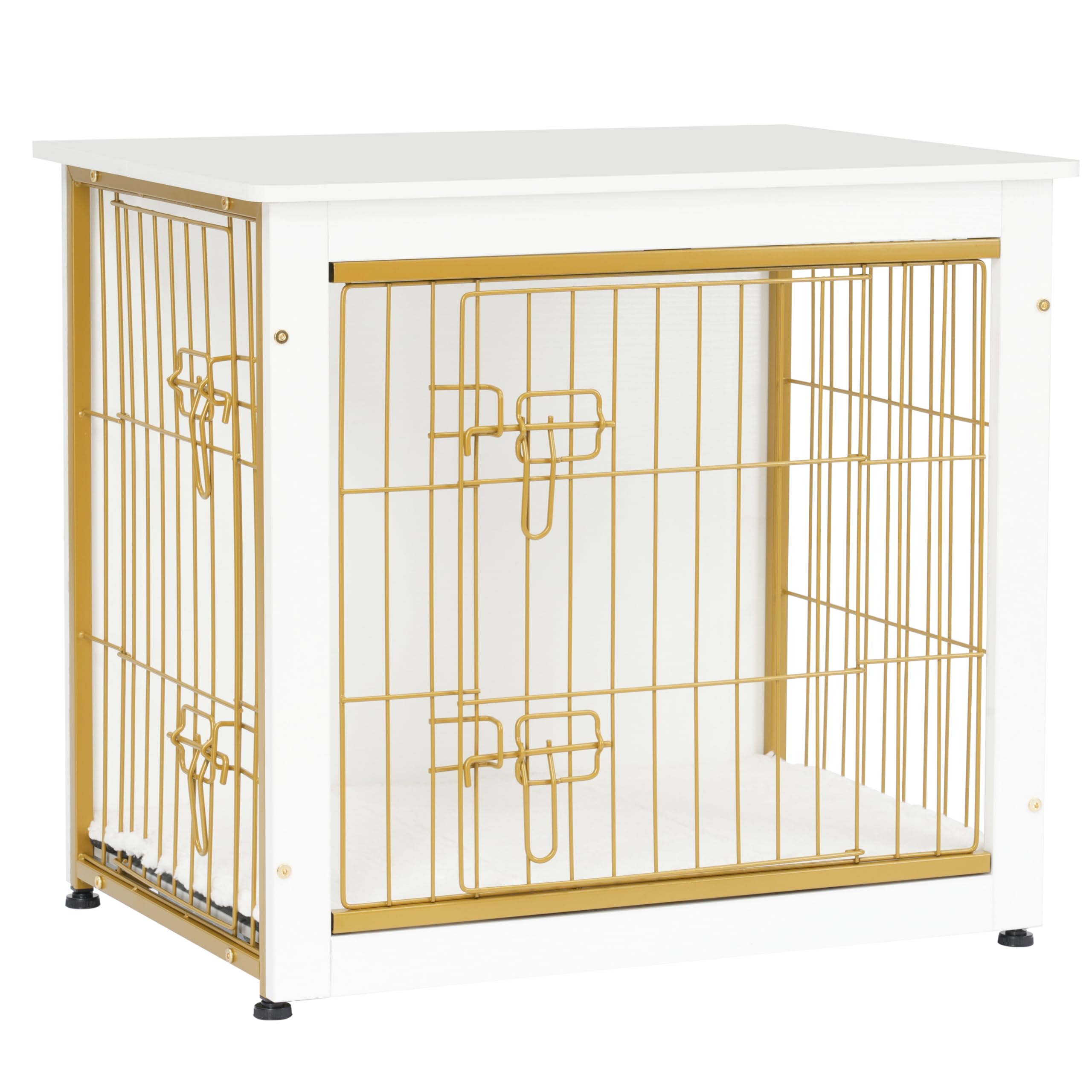 Dwanton dog crate furniture side table shows dual function as crate and decorative end table