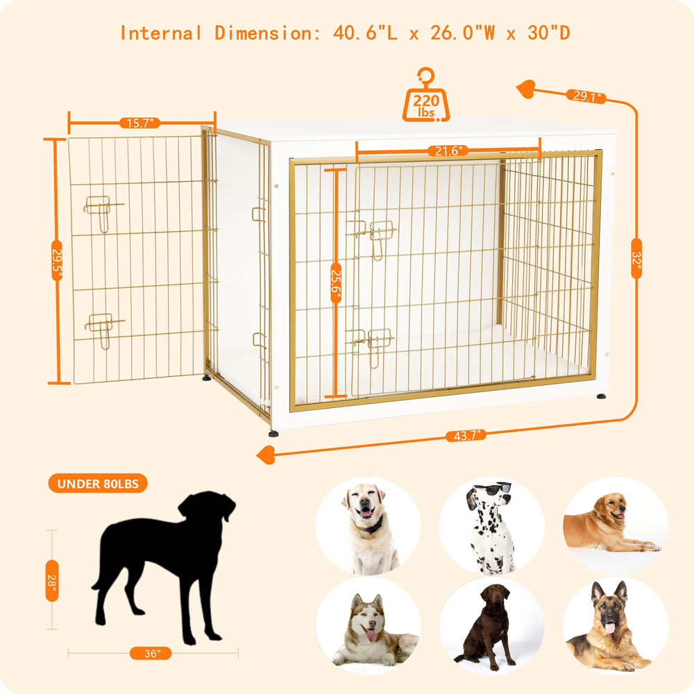 Dwanton dog crate furniture side view showing compact footprint in room