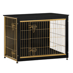 Dwanton dog crate furniture side view showing dual-function design for room use