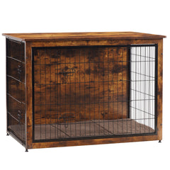 Dwanton dog crate furniture top view shows a sturdy rustic surface for decor and plants