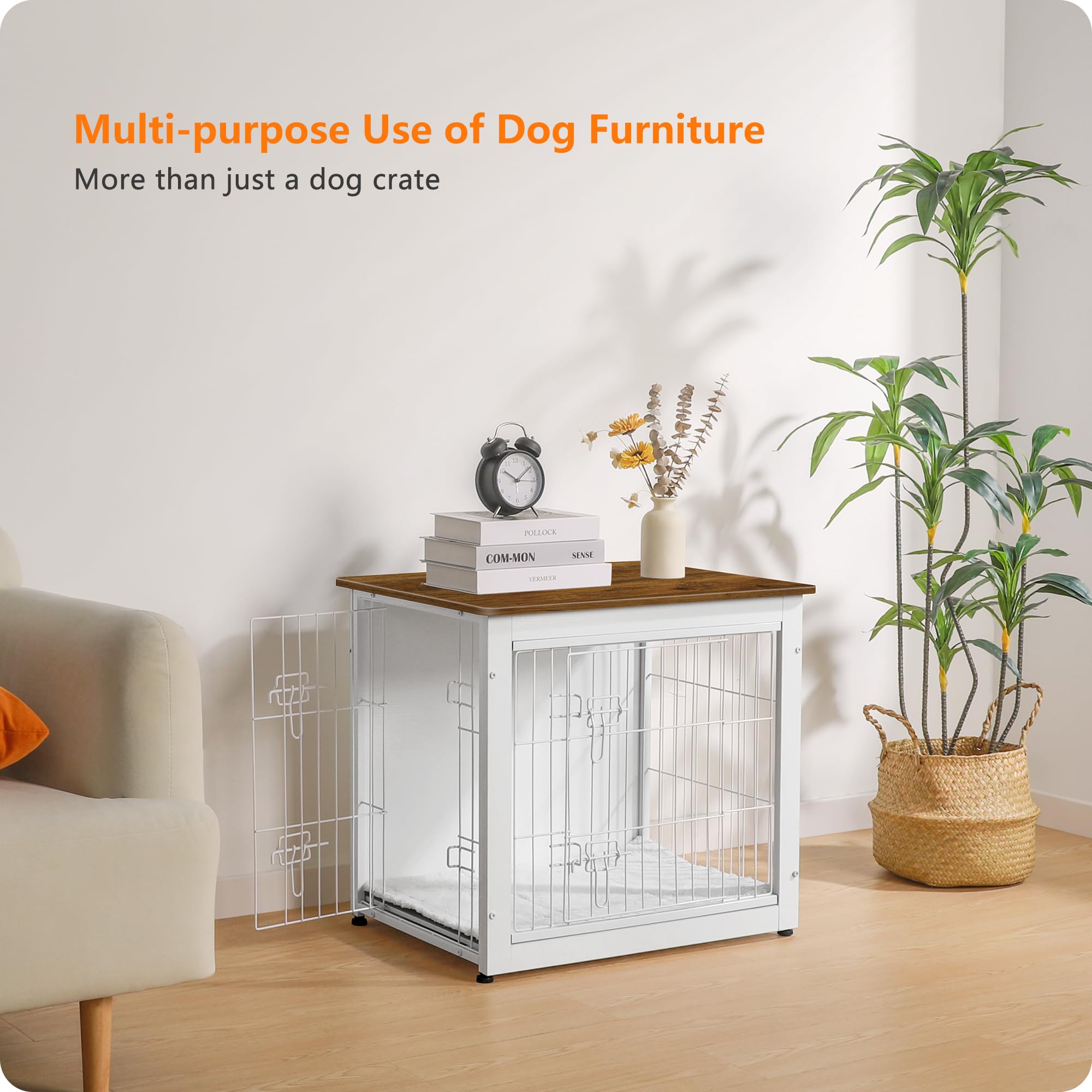 Dwanton white and warm brown finish blends with most home styles.