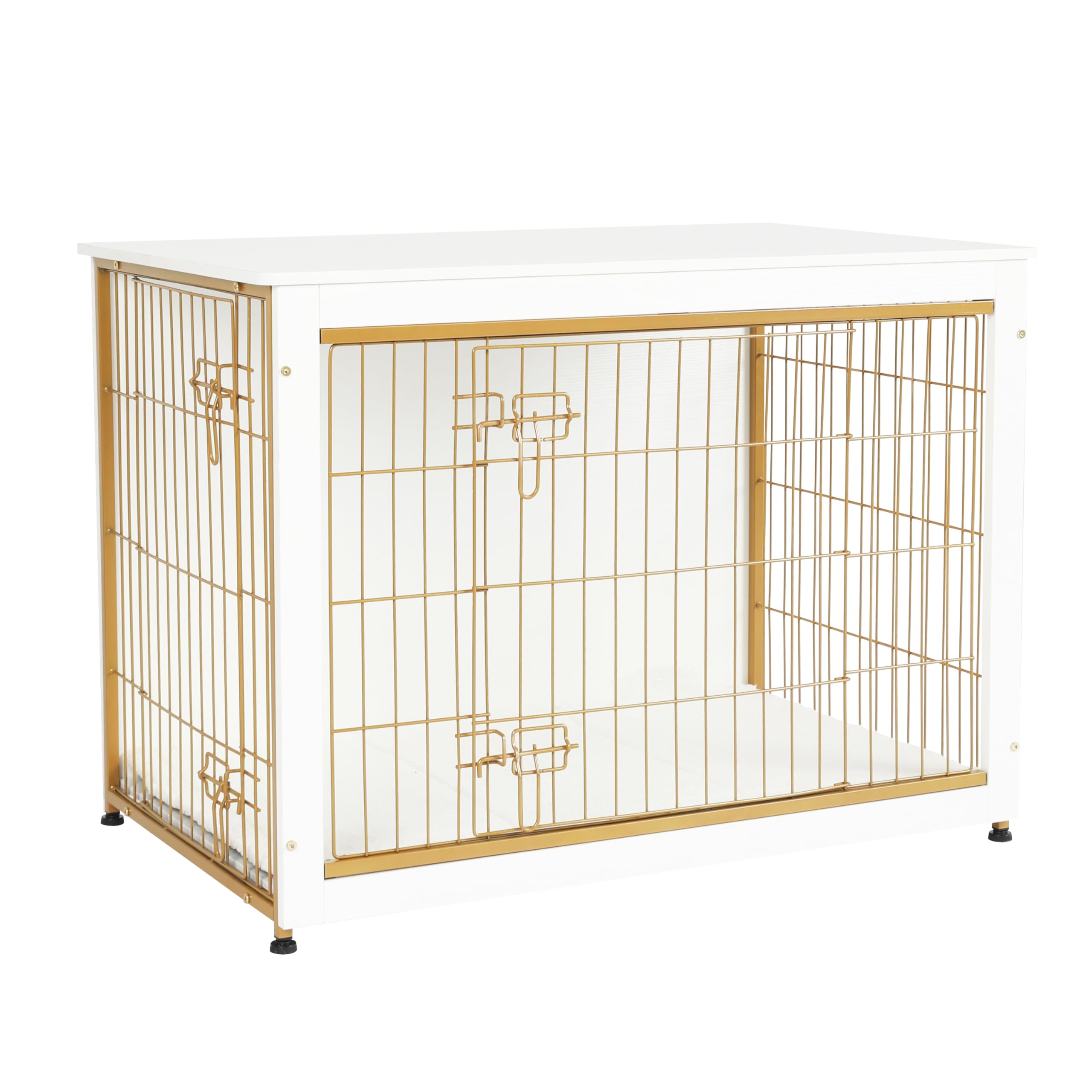 Dwanton dog crate furniture with cushion provides a cozy resting space for pets.
