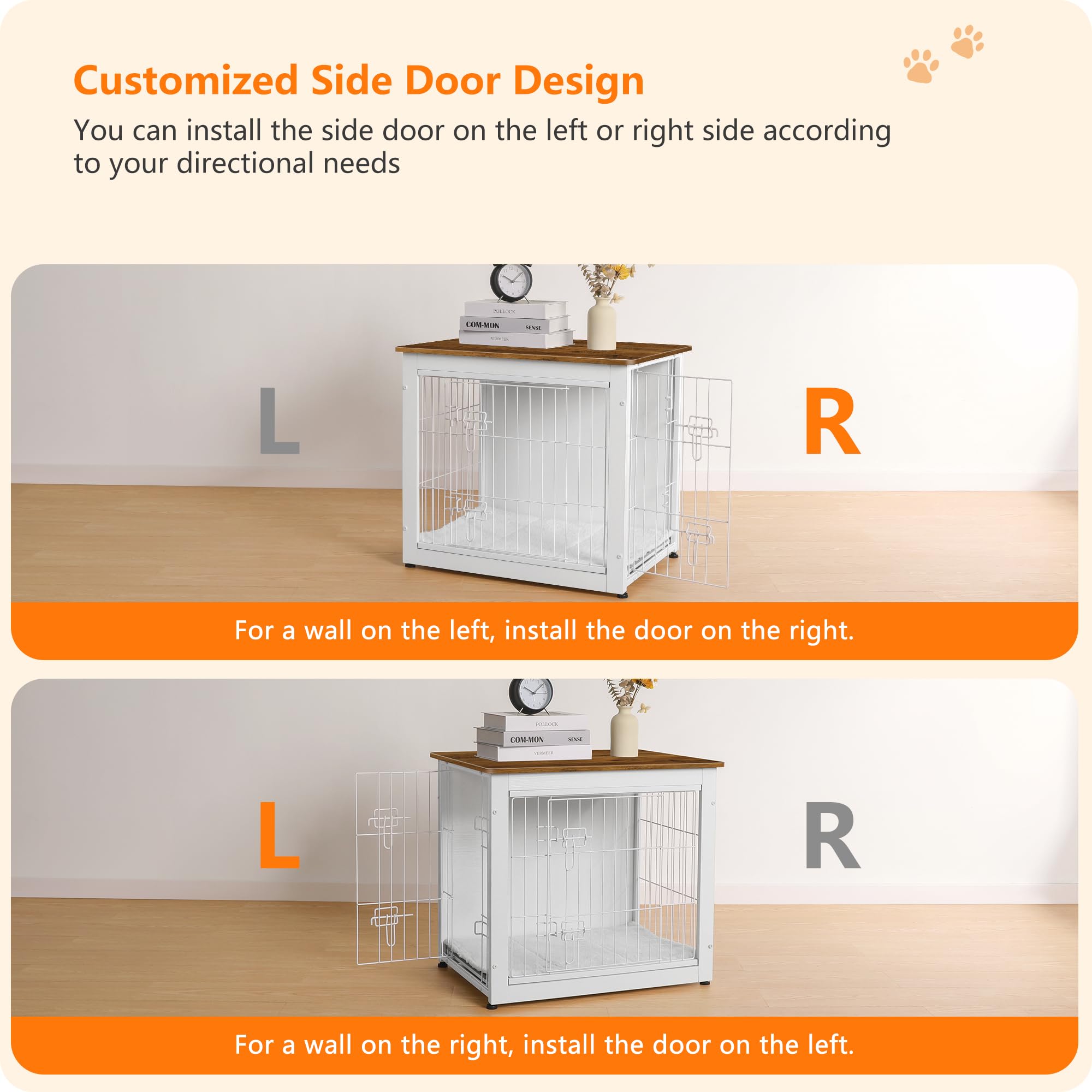 Dwanton wooden kennel table doubles as a sturdy side table surface.