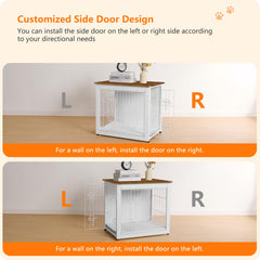 Dwanton wooden kennel table doubles as a sturdy side table surface.