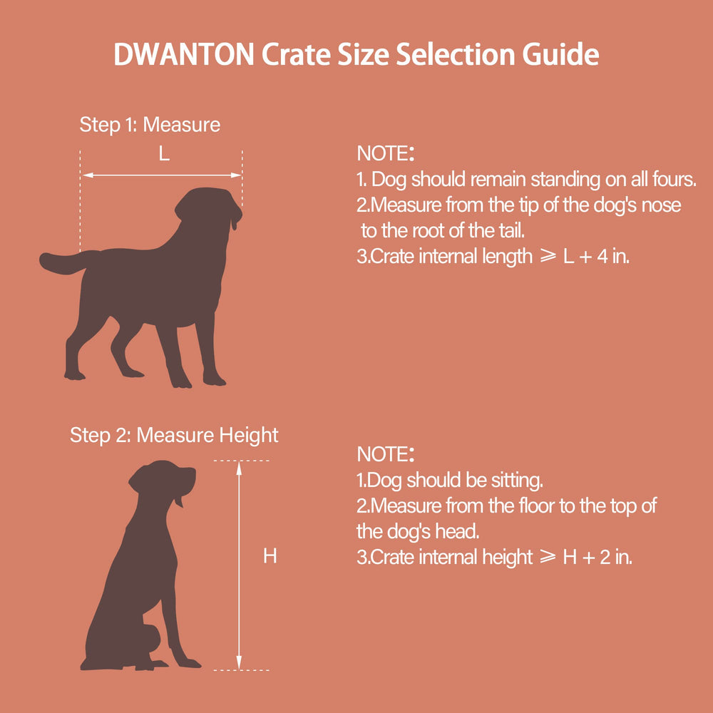 Dwanton dog crate length 43.3 inches emphasizes spacious interior for larger breeds