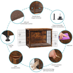 Dwanton dog crate furniture side table function shown as living room decor with practical storage