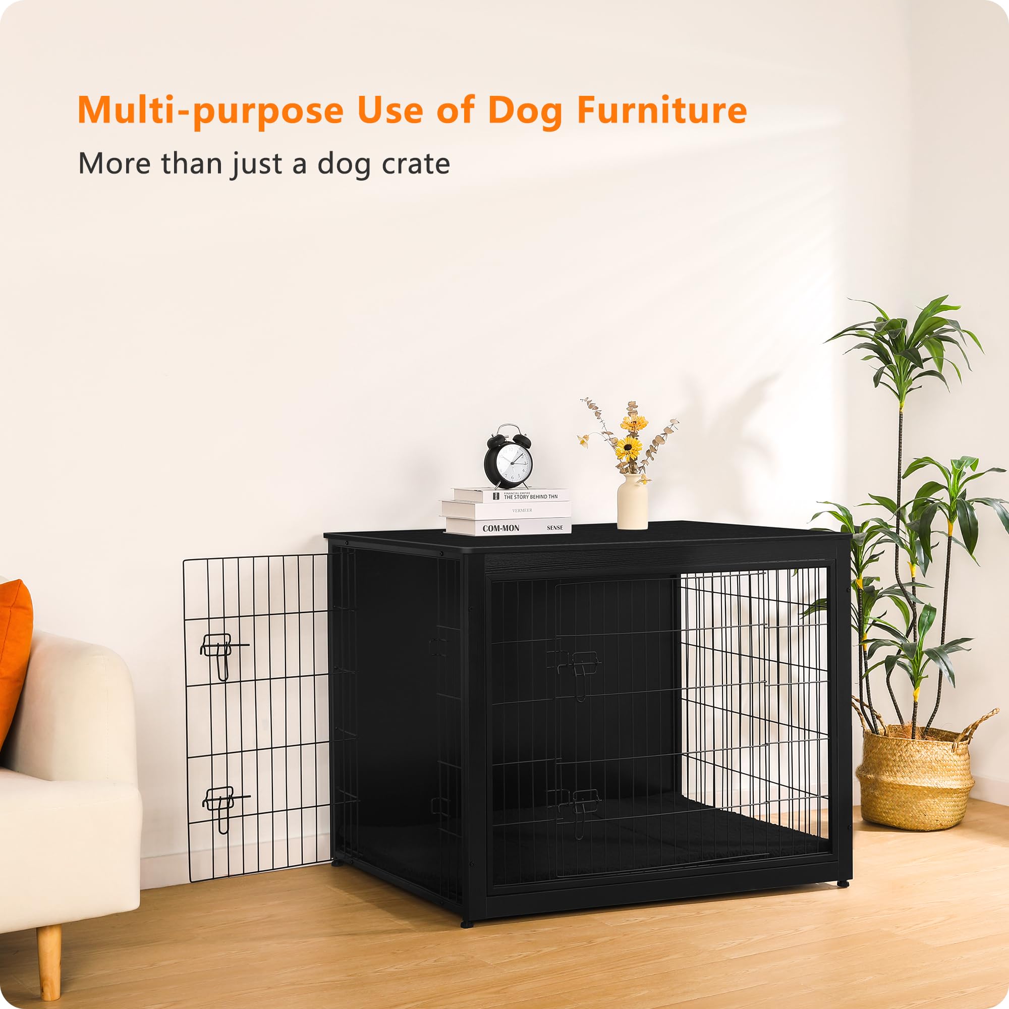 Dwanton crate side table setup shows functional room organization.