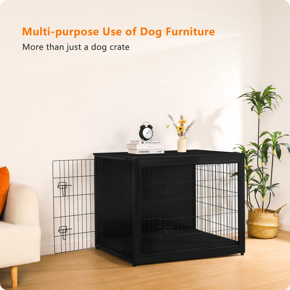 Dwanton crate side table setup shows functional room organization.