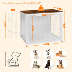 DWANTON dog crate table double doors rendering easy in-out access for dogs