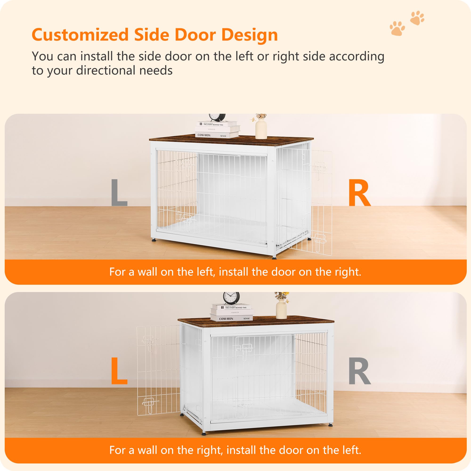 Dwanton dog crate top surface demonstrates sturdy end table for decor