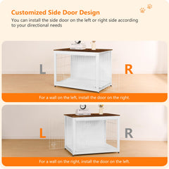 Dwanton dog crate top surface demonstrates sturdy end table for decor