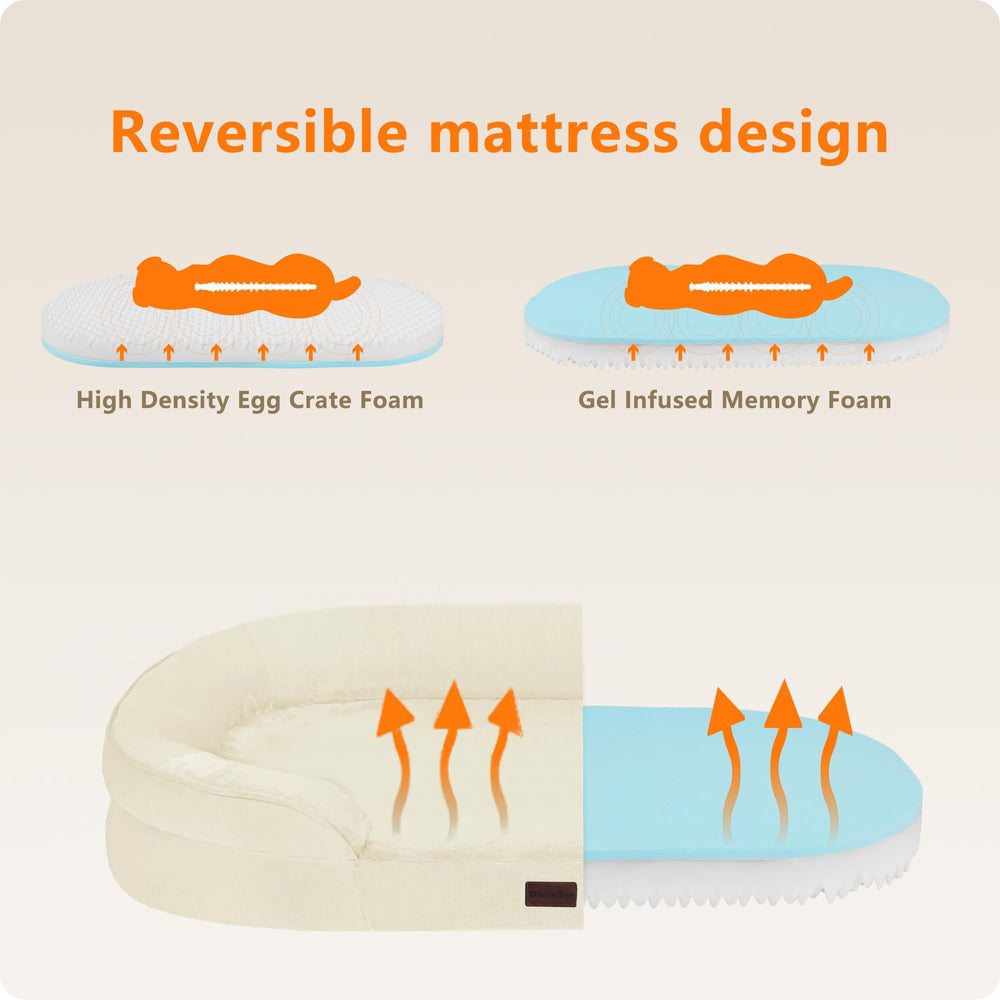 Dwanton four-sided bolster dog bed provides cozy head and neck support.