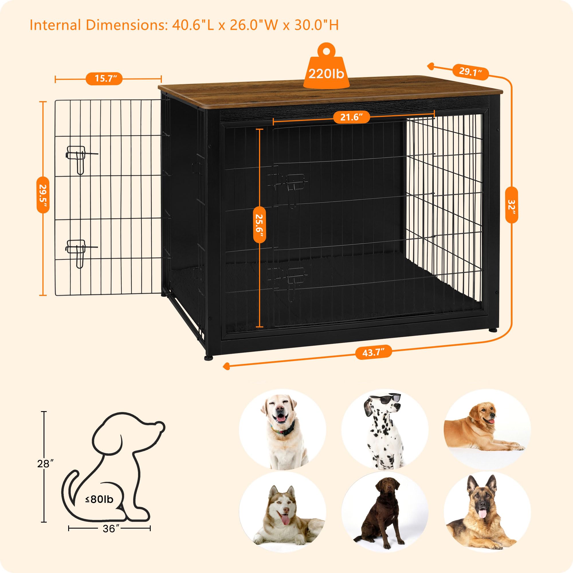 Dwanton indoor dog house extra large provides roomy space for bigger dogs.