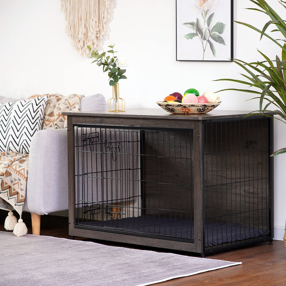 DWANTON Indoor dog house setup demonstrates space-saving furniture solution.