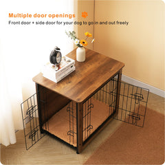 Dwanton kennel table with double doors for easy pet access.