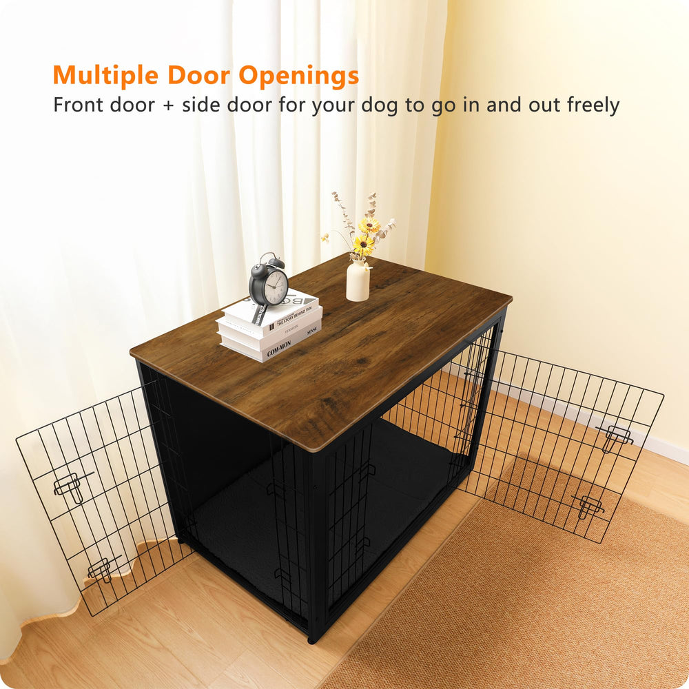 Dwanton kennel table double doors design enabling easy access and pet safety.