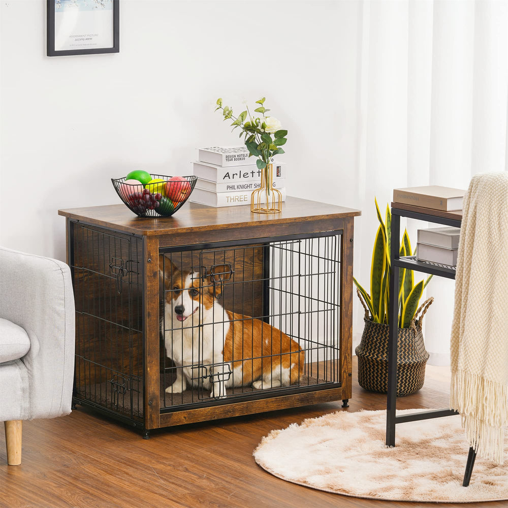 Dwanton kennel-table double-doors offer easy access and secure enclosure.
