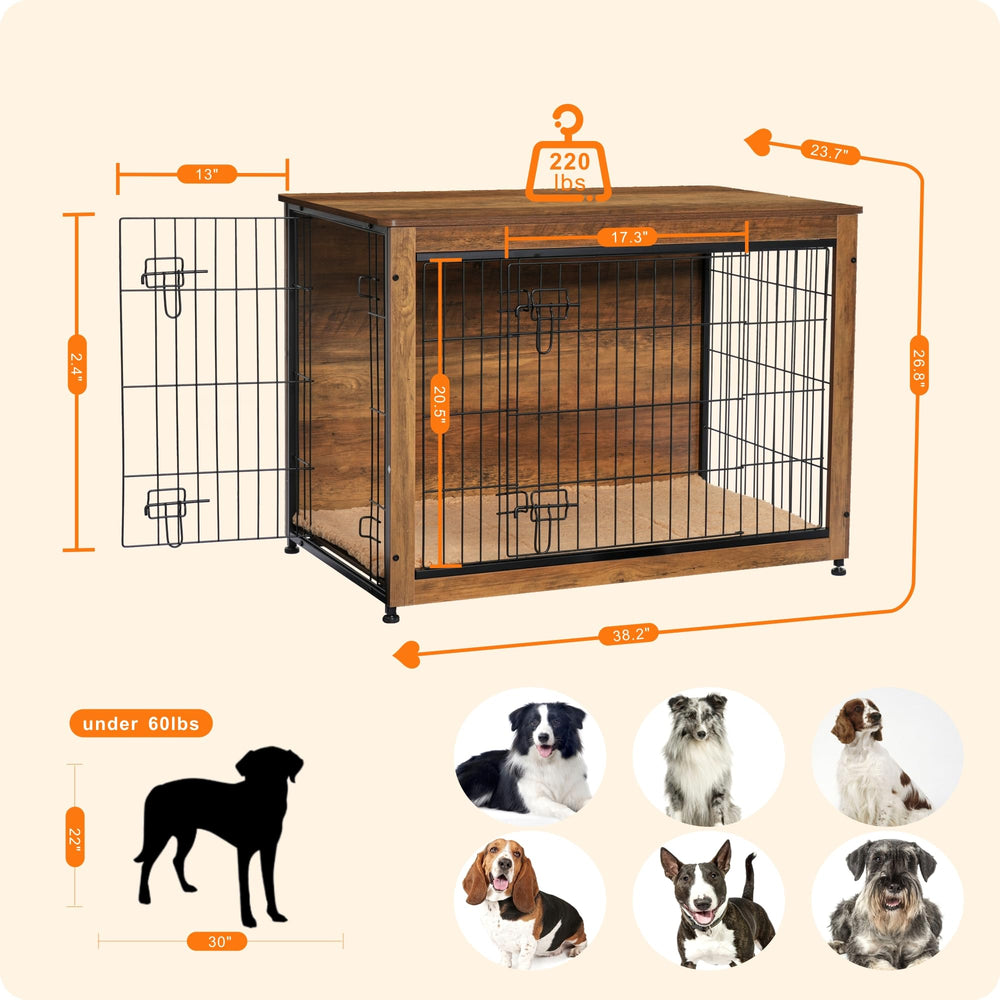 DWANTON warm brown crate top view highlighting sturdy structure.