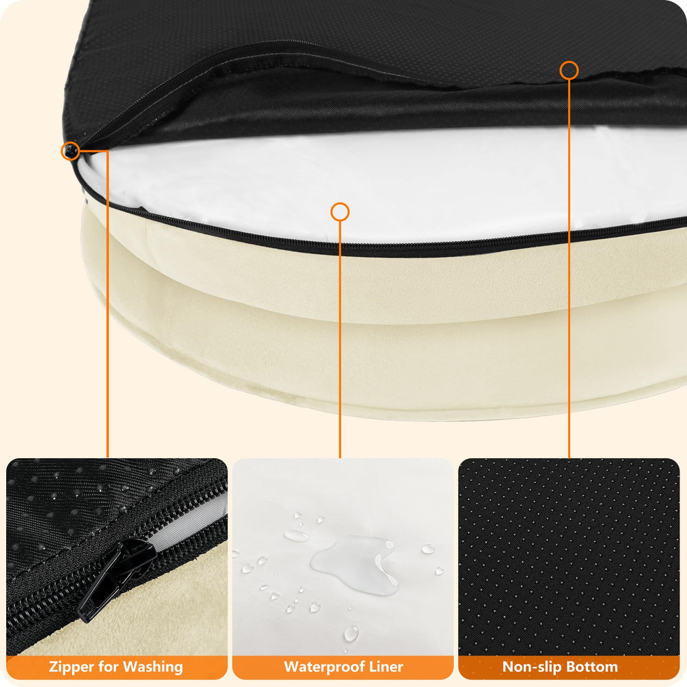 Dwanton large 42-inch beige bed ideal for big dogs.