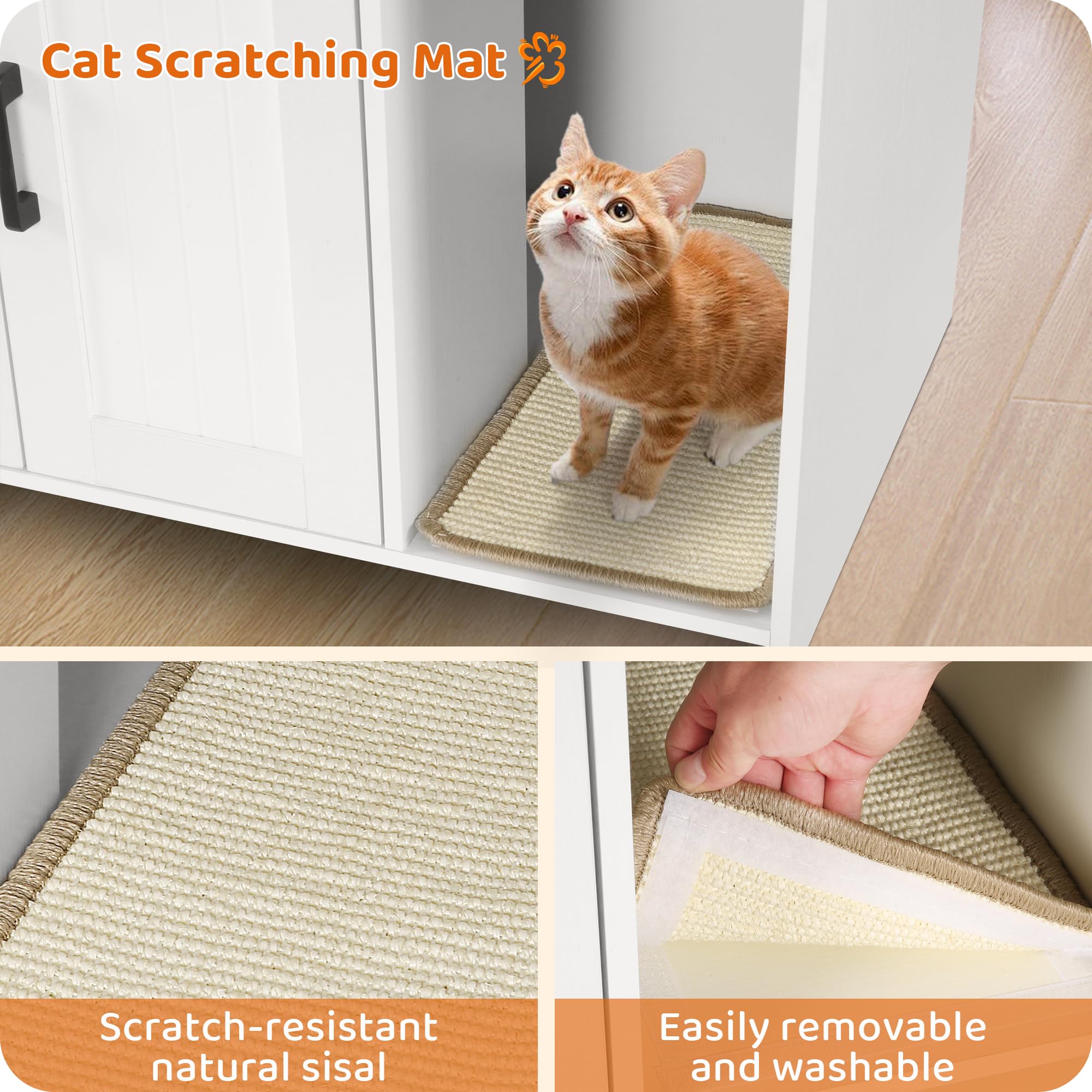 Dwanton litter box enclosure open inside shows spacious interior