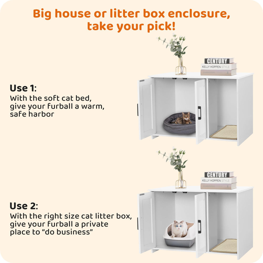 Dwanton litter box enclosure kitty entry space for easy access