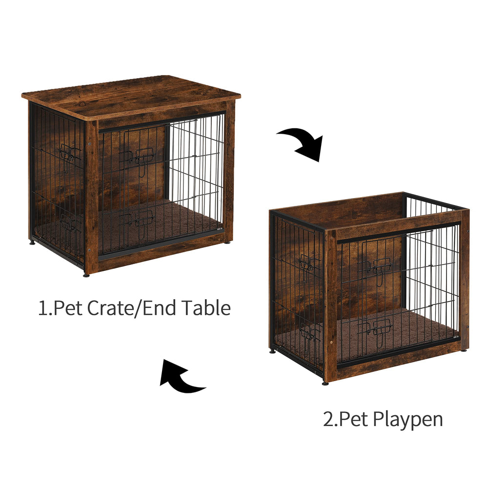 Dwanton medium-size crate 32-5 inch fits mid-sized dogs with roomy feel.