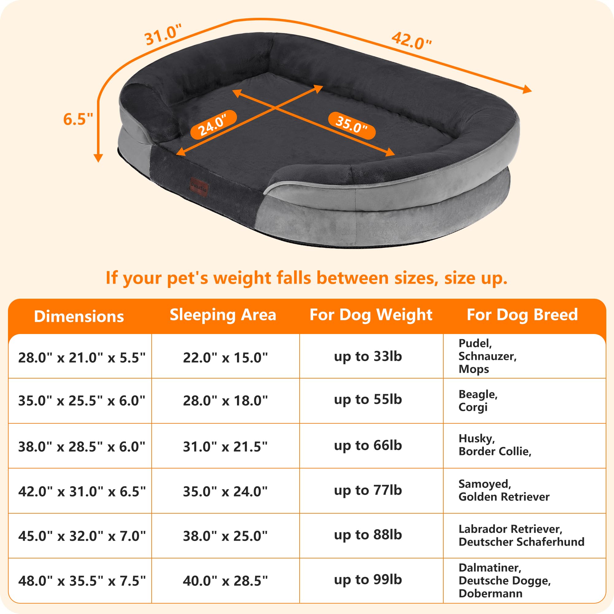 Dwanton orthopedic bed four-sided bolster supports head and neck