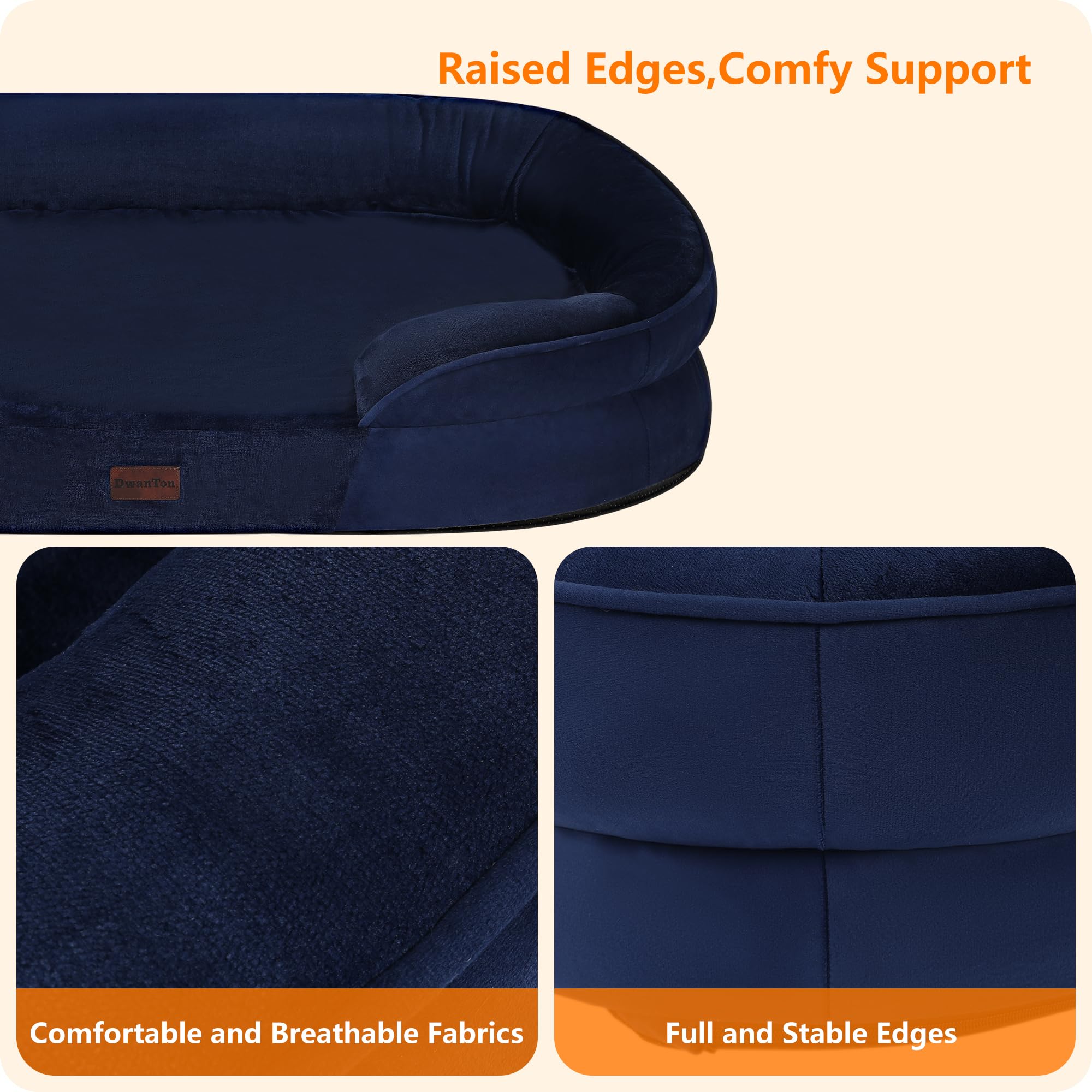 Dwanton bed has a non-slip bottom to keep it stable on floors and crates.