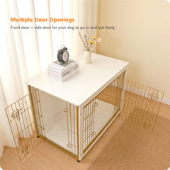 Dwanton particleboard and wire construction delivers durable, chew-resistant containment.