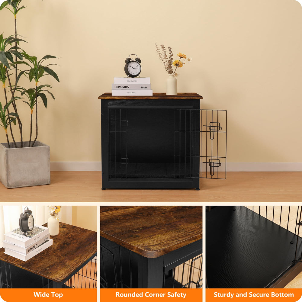 Dwanton particleboard and wire construction conveys durable, chew-resistant build for daily use.