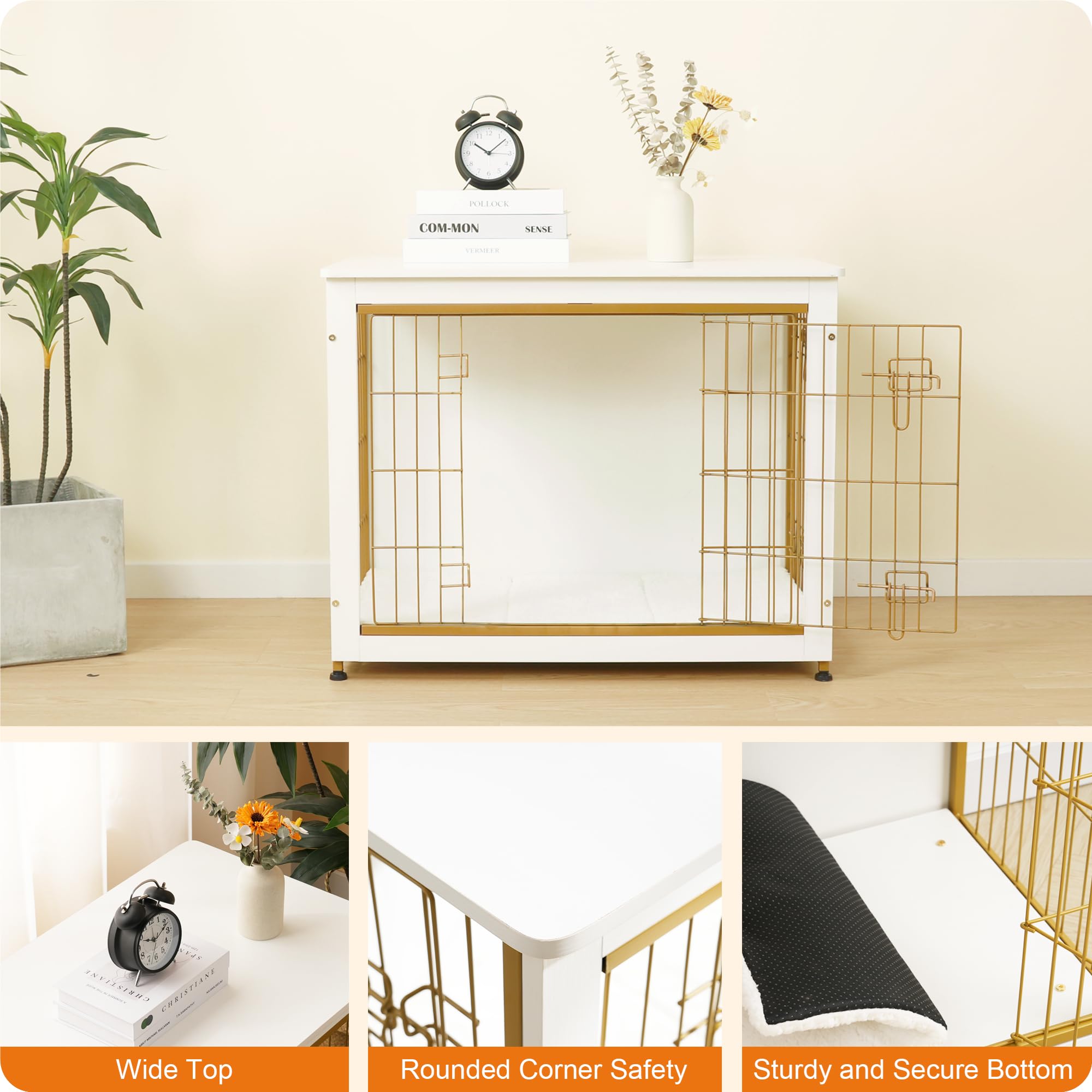 Dwanton room-ready crate blends with decor while keeping pets secure indoors.