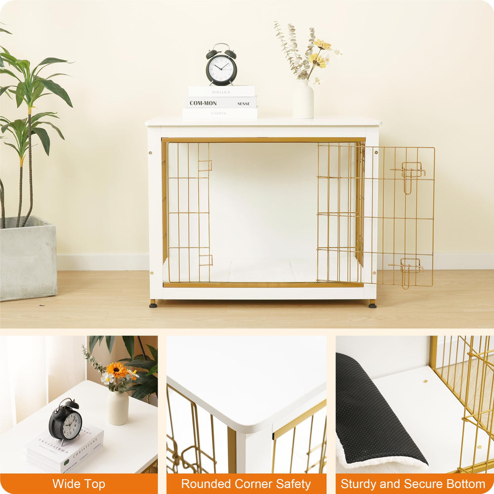 Dwanton room-ready crate blends with decor while keeping pets secure indoors.