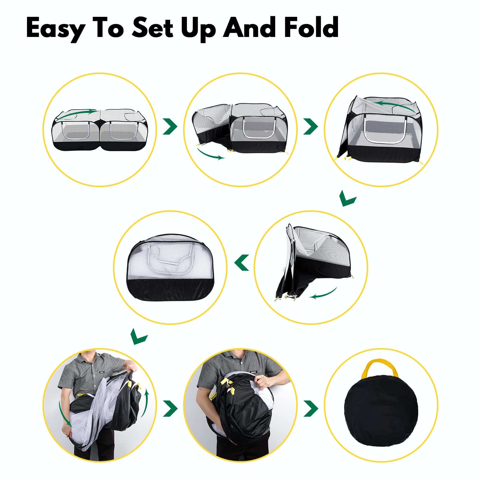 DWQEKD small animal playpen breathable-mesh-walls promote airflow and comfort.