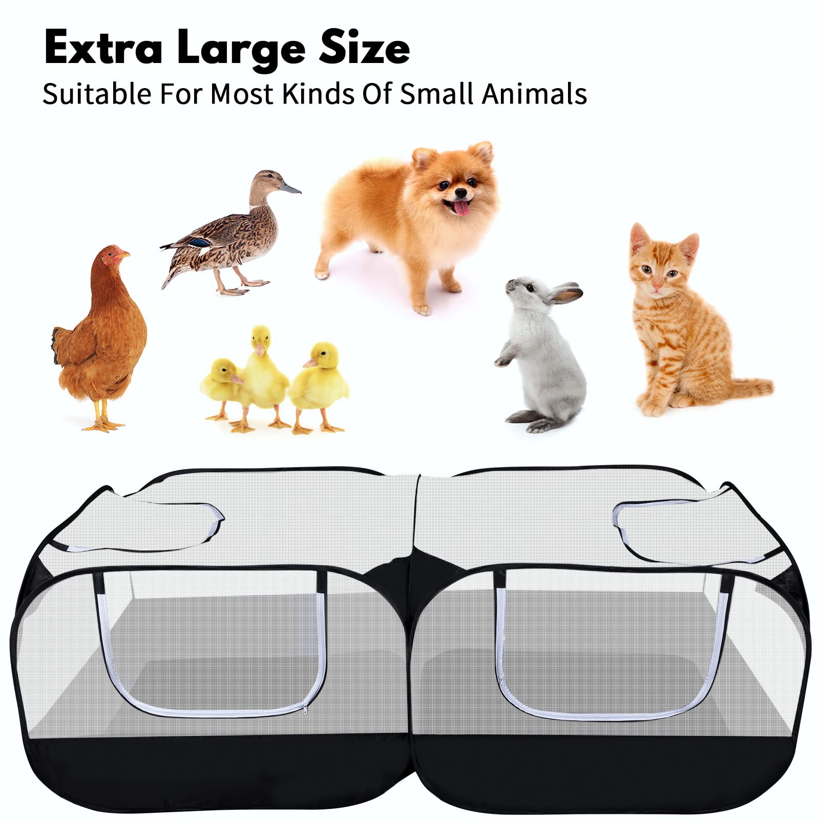DWQEKD small animal playpen detachable-bottom enables sunshade and easy cleaning.